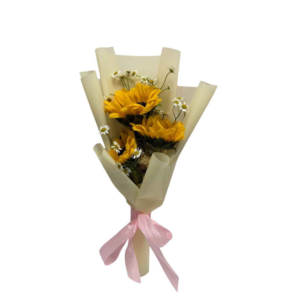 Sun Flower Mini Bouquet with chocolates